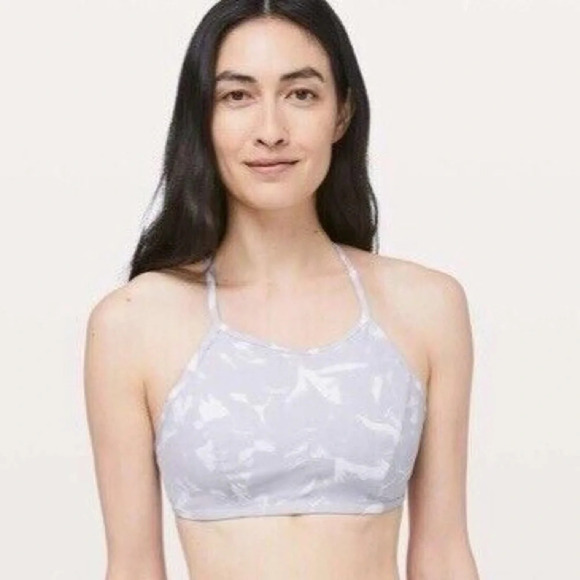 Lululemon See  The Sea Swim Top in Mini Flower Pop White Silver Lilac - Picture 1 of 9